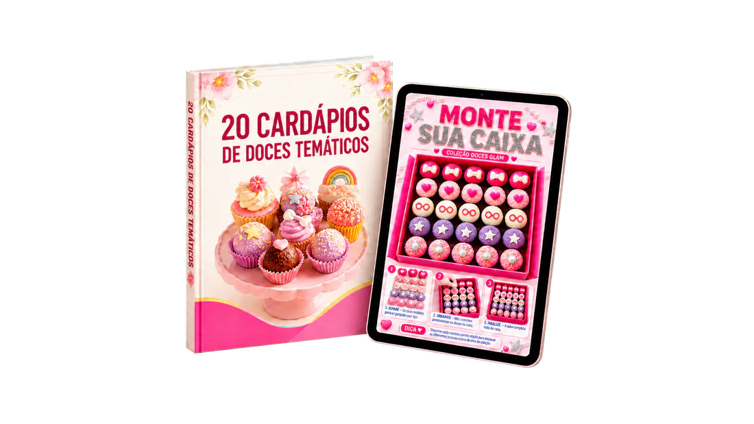 Pacote Básico — 20 Cardápios de Doces Temáticos